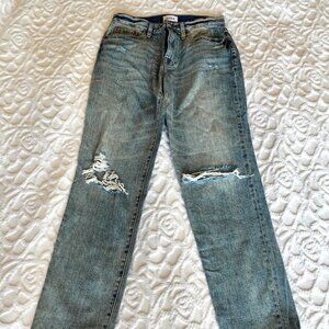 Presley '90s Roller Medium Wash High-Rise Distressed Jeans Size 27